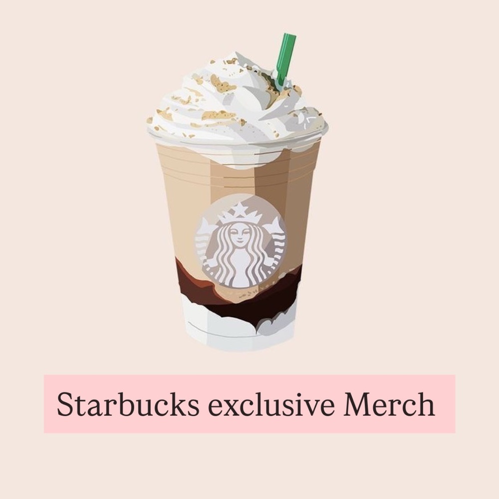 Starbucks cups and Stanley’s unlisted listing for merch
